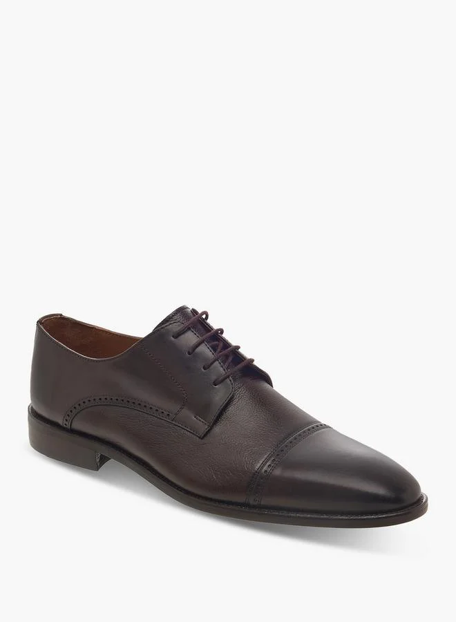 DUCHINI Men Lace-Up Leather Derby Shoes